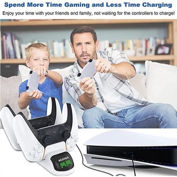NEXIGO PS5 Controller Charging Dock LED Indicator, Dual USB Type C - Picture 5 of 5